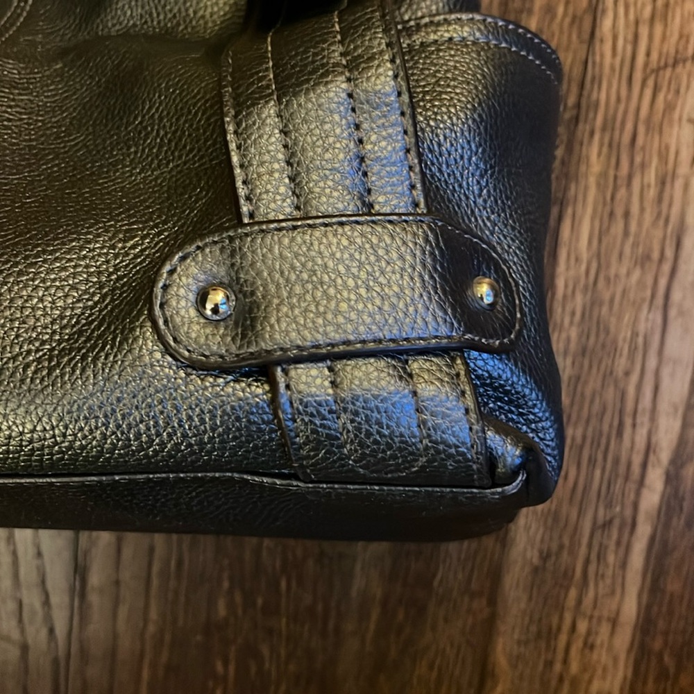 Tignanello shoulder bag pebbled leather gray metallic quiet luxury - Picture 5 of 14